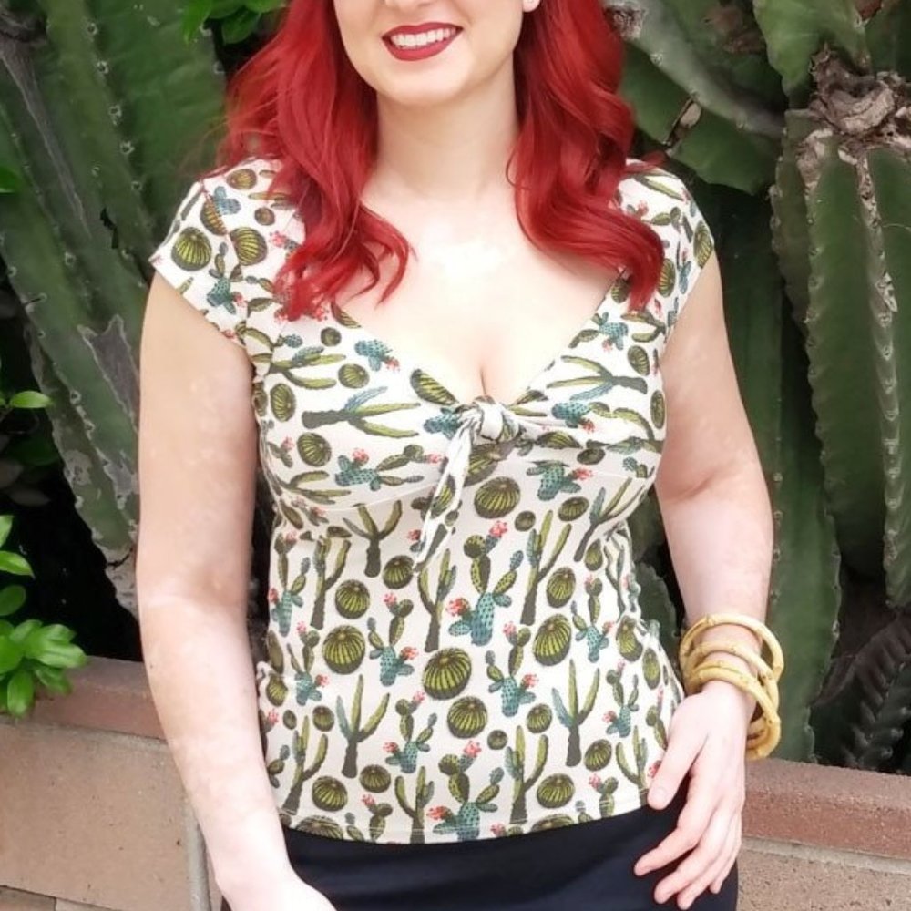 Western Retro Cactus Desert Top